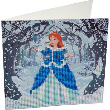 Diamond Painting Crystal Card Kit ® Enchanted Princess 18x18cm, Partial Painting