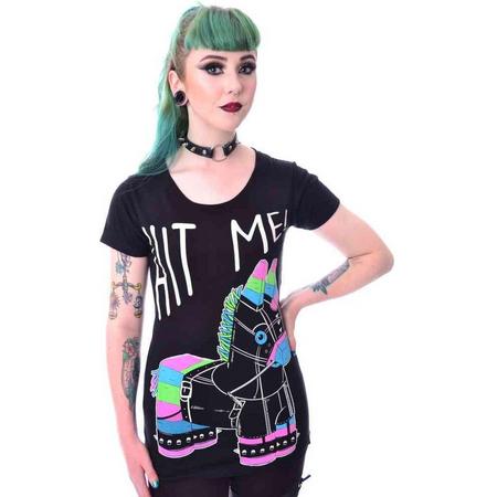 Cupcake Cult Dames Tshirt -XL- HIT ME Zwart