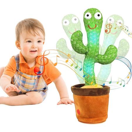 Currero Dansende Cactus - Pratende Cactus - Pratende Knuffel - Dancing Cactus - Talking Cactus - Cadeau - Kerst Cadeau - Oplaadbaar
