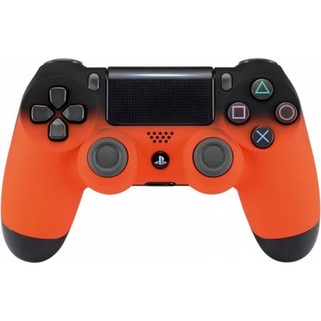 Gradient Soft Touch Zwart / Oranje - Custom Sony PlayStation PS4 Wireless Dualshock 4 V2 Controller