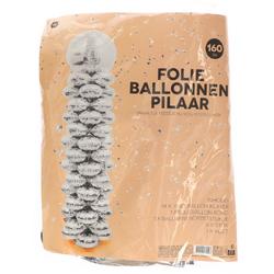 Folie ballonnen pilaar zilver 160cm