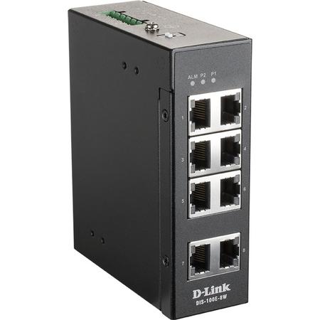 D-Link DIS-100E-8W netwerk-switch Unmanaged L2 Fast Ethernet (10/100) Zwart