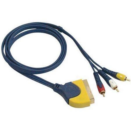 DAP Video kabel, Scart naar 3x Tulp/RCA 150cm