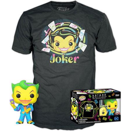 Funko Batman Verzamelfiguur & Tshirt Set -S- DC Comics POP! & Tee Box Joker Blacklight Zwart