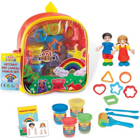 Dede Art Craft Play Dough Set, 17 stuks, 6 verschillende kleuren Play Dough, gevormde vormen, geschikt voor kinderen vanaf 36 maanden, eduKatief speelgoed, grondstof voor de gezondheid van kinderen