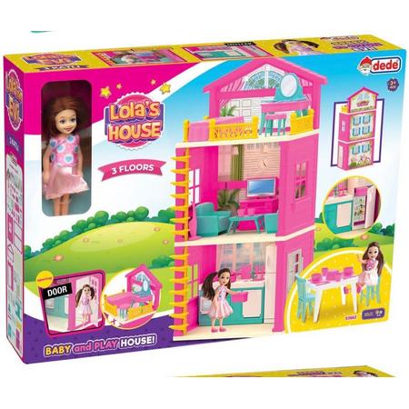 Dede Lolas speelhuis met 3 verdiepingen - Speelgoed Meisjes