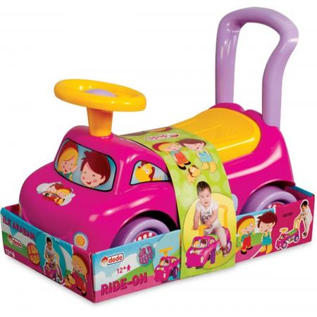 Loopauto – Loopauto 1 jaar – Loopauto baby - Loopauto meisje – Loopauto met duwstang – Loopwagen – Loopstoeltje baby – Loopfiets – Pink