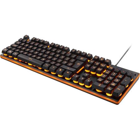 Deltaco - AZERTY gaming toetsenbord, zwart/oranje, LED verlichting