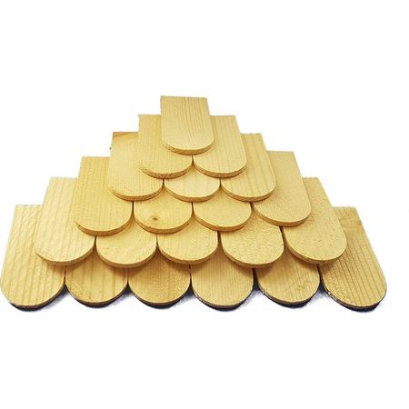 Mini houten shingles / Dakpan van sparrenhout - 100 stuks - geschikt voor kribbe, poppenhuis, vogelhuisje