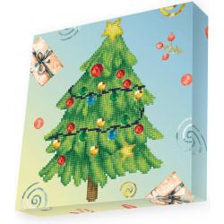 Knutselpakket met Ronde Steentjes, Dotz voor Volwassenen, Hobbypakket voor Kinderen Vanaf 8 Jaar - DBX.049 DOTZ - BOX Diamond Dotting kit - 28x28cm - Merry Christmas Tree