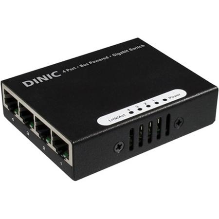 DINIC N-SW-4 Gigabit Ethernet (10/100/1000) Zwart netwerk-switch