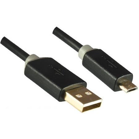 DINIC USB A/Micro-USB B 2m 2m USB A Micro-USB B Mannelijk Mannelijk Zwart, Grijs USB-kabel