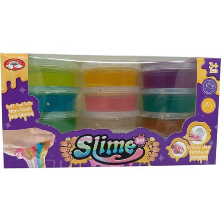 Slime - Slijm - 12 Potjes - Squishy - Putty - Helder Gekleurde Slime