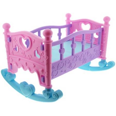 Dolly Star poppenbed - Schommelbed - 35 x 34 x 30 cm - Roze / Paars