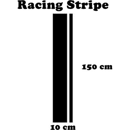 Racing Stripe / Race Streep 1 (wit) (150x10cm)