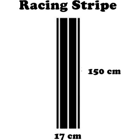 Racing Stripe / Race Streep 2 (wit) (150x17cm)