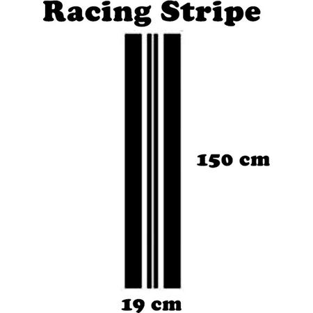 Racing Stripe / Race Streep 5 (wit) (150x17cm)