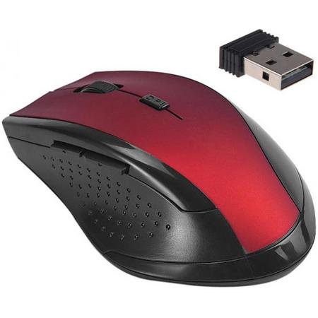 DVSE - Luxe Draadloze optische muis geschikt voor gaming. Fijn in de hand. Rood