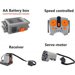 DW4Trading® Afstandbestuurbare servo motor met receiver, controller en batterijhouder Lego compatibel