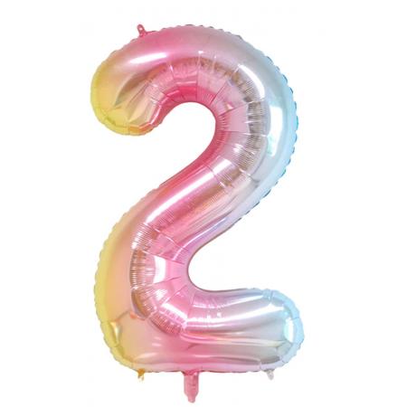 DW4Trading® Cijfer ballon 2 regenboog