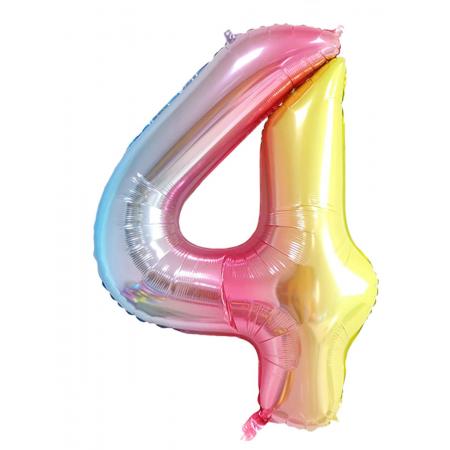 DW4Trading® Cijfer ballon 4 regenboog
