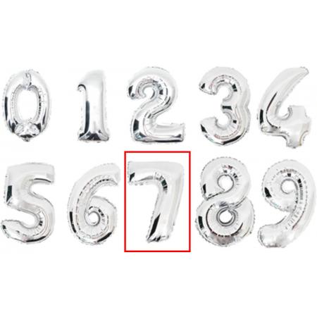 DW4Trading® Cijfer ballon 7 zilver
