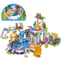 DW4Trading® Girls dreamhouse met zwembad en glijbaan 696 stuks Lego compatibel
