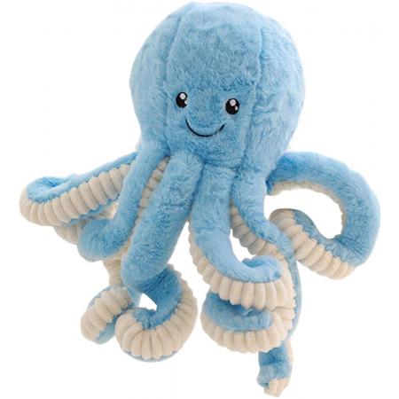 DW4Trading® Knuffel octopus blauw 18cm