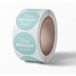 DW4Trading® Stickerrol happy birthday B 2,5 cm 500 stuks