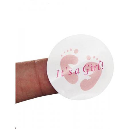 DW4Trading® Stickervel Its a girl 3 cm 100 stuks roze