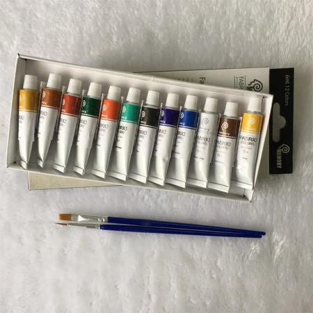 DW4Trading® Textielverf 12 kleuren met 2 penselen