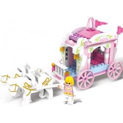 DW4Trading® Vrolijke paardenkoets met 2 paarden 99 stuks Lego compatibel
