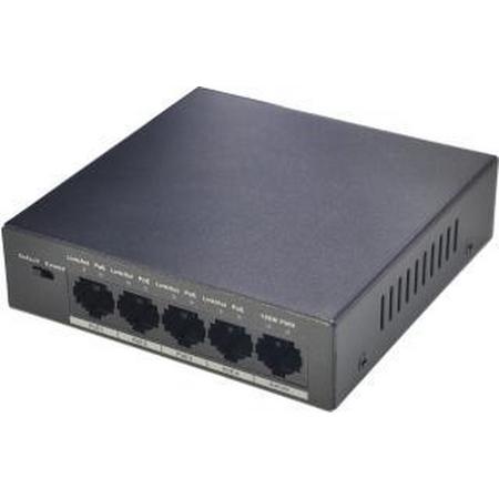 Dahua Europe PFS3005-4P-58 netwerk-switch Unmanaged L2 Fast Ethernet (10/100) Zwart Power over Ethernet (PoE)