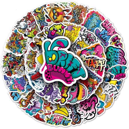 Daily Essentialz Graffiti Stickers Tags - Skate stickers - Skateboard Stickers - Graffiti Stickers - Graffiti Stiften - Stickers - Stickers volwassenen - Stickers Kinderen - Bullet Journal Stickers - Stickers Laptop - 50 stuks