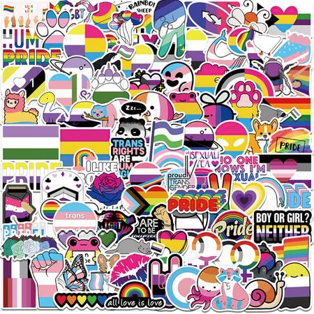 Daily Essentialz Regenboog Stickers - LGBTQ - Pride - Regenboog Vlag - Gay Pride - Pride Vlag - Regenboog - Skate stickers - Skateboard Stickers - Stickers volwassenen - Bullet Journal Stickers - Stickers Laptop - 50 stuks