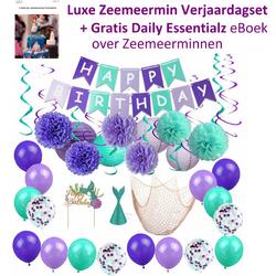 Zeemeermin Feest Versiering - Zeemeermin Verjaardag - Zeemeermin Feestpakket - Kinderfeestje - Mermaid Thema - 46 Delig XL - Gratis eBoek