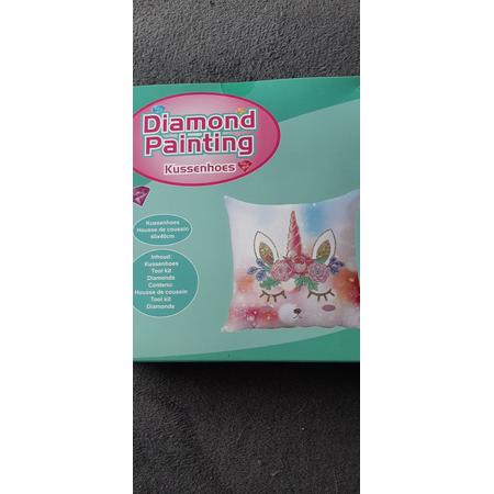 Diamond painting- kussensloop- 40x40 cm / eenhoorn/ unicorn
