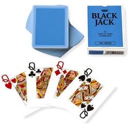   Speelkaarten Black Jack 6,3 X 8,8 Cm Karton Blauw