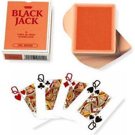 Dal Negro Speelkaarten Black Jack 6,3 X 8,8 Cm Karton Oranje