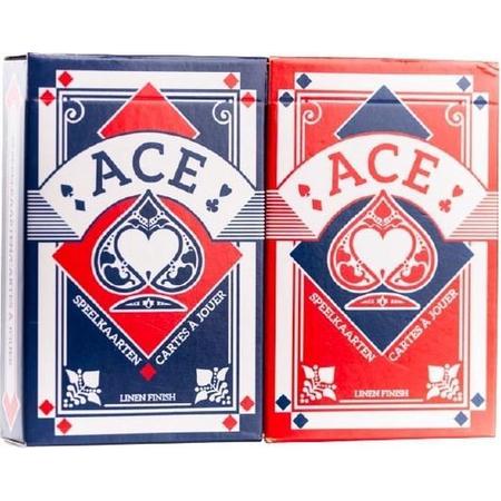 Dal Negro Speelkaarten Bridge Ace Karton Blauw/rood 2 Stokken