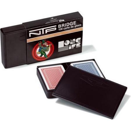 Dal Negro Speelkaarten Bridge Karton Rood/blauw 2-delig