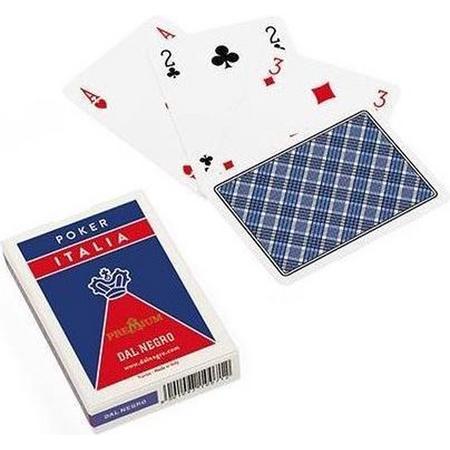 Dal Negro Speelkaarten Poker Italia 88 Mm Karton Blauw 55-delig