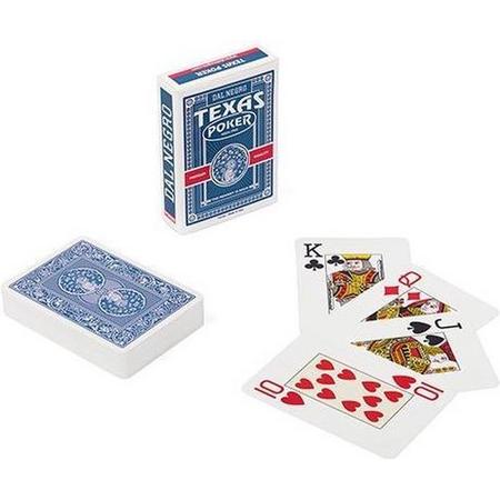 Dal Negro Speelkaarten Texas 8,9 Cm Pvc Blauw 55-delig