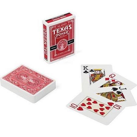 Dal Negro Speelkaarten Texas 8,9 Cm Pvc Rood 55-delig