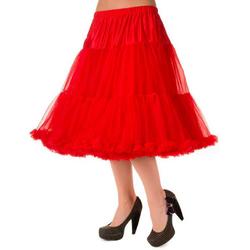 Petticoat extra lang rood - Vintage Retro Rockabilly - 26 inch lengte - XS/S - Banned