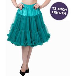 Petticoat lang emerald groen - Vintage Retro Rockabilly - 23 inch lengte - XS/S - Dancing Days