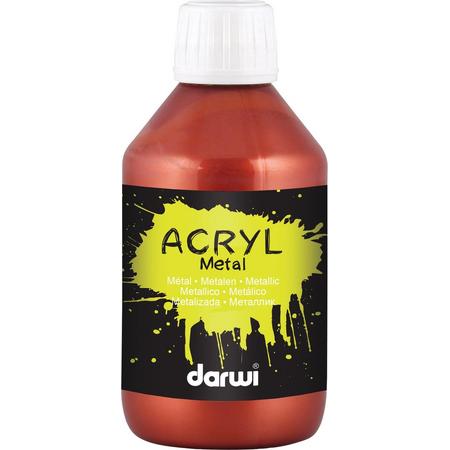 Darwi acrylverf Metal effect, flacon van 250 ml, leder