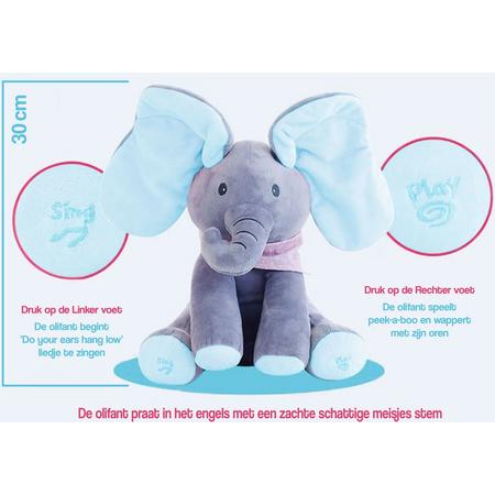 Pluche olifant knuffel - Blauw