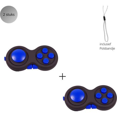 2x fidget toy - Fidget speelgoed - Pop it - Polsbandje - Fidget pad - Anti stress -  Blauw