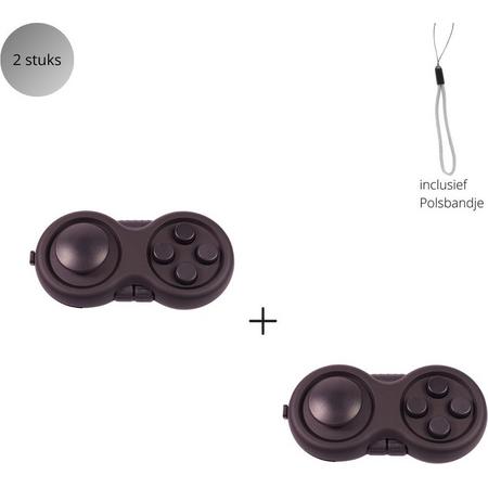 2x fidget toy - Fidget speelgoed - Pop it - Polsbandje - Fidget pad - Anti stress - Zwart